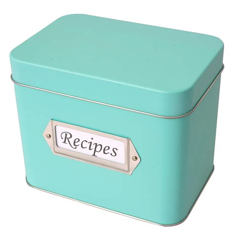 metal receipt box|Amazon.com: Metal Recipe Box.